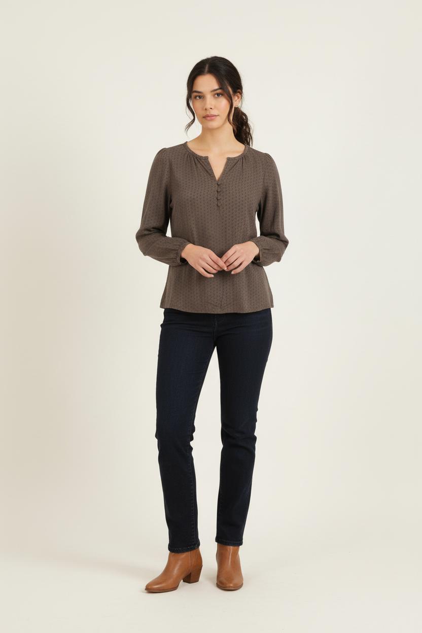 Blouse Marron - Taille S/36 de la marque Sud express | PARAD76785 - Vendu par Paradigme - Image 1