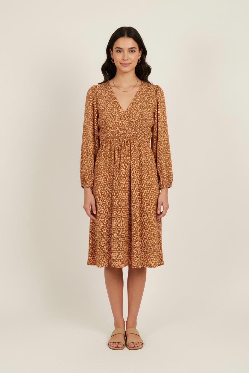 Robe Midi Marron - Taille S/36 de la marque Stella Forest | PARAD76788 - Vendu par Paradigme - Image 1
