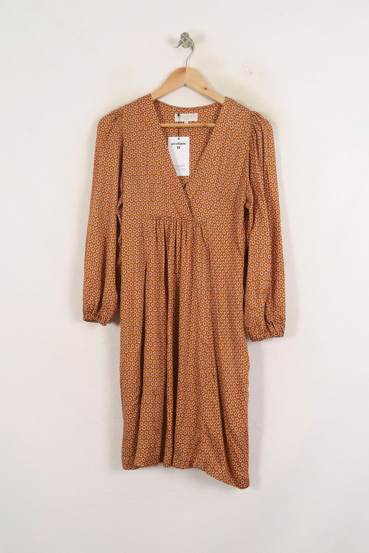 Robe Midi Marron - Taille S/36 de la marque Stella Forest | PARAD76788 - Vendu par Paradigme - Image 2