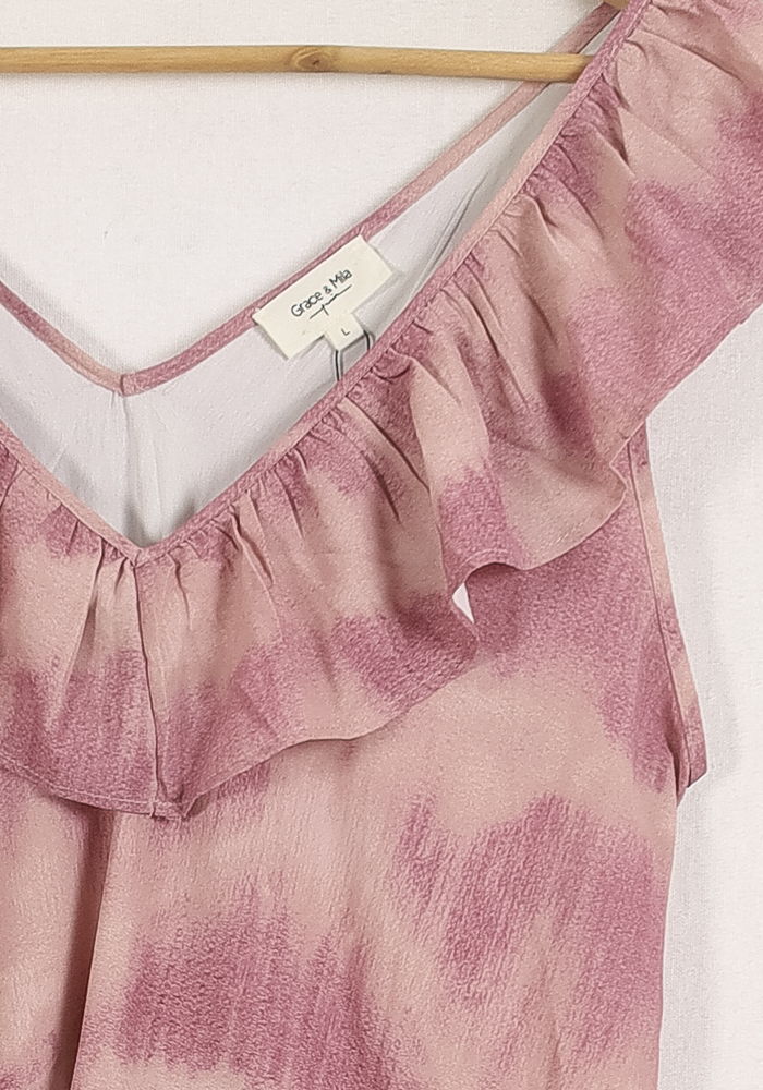 Robe Longue Rose et Beige - Taille L/40 de la marque Grace & Mila | PARAD76793 - Vendu par Paradigme - Image 3