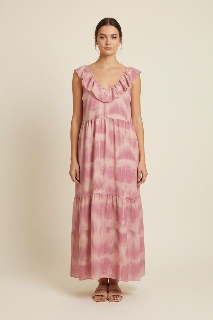 Robe Longue Rose et Beige - Taille L/40 de la marque Grace & Mila | PARAD76793 - Vendu par Paradigme - Image 1