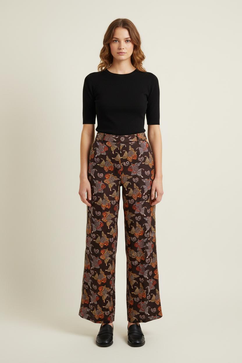 Pantalon Large Marron et Orange - Taille L/40 de la marque Imprevu | PARAD76810 - Vendu par Paradigme - Image 1
