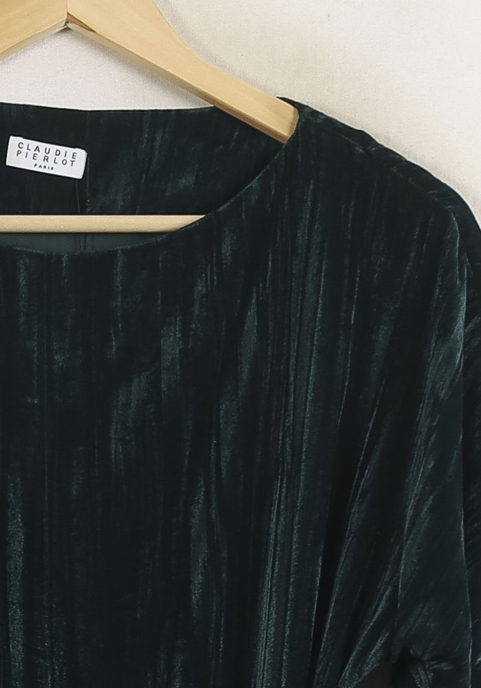 Robe Droite Verte - Taille S/36 de la marque Claudie Pierlot | PARAD76811 - Vendu par Paradigme - Image 3