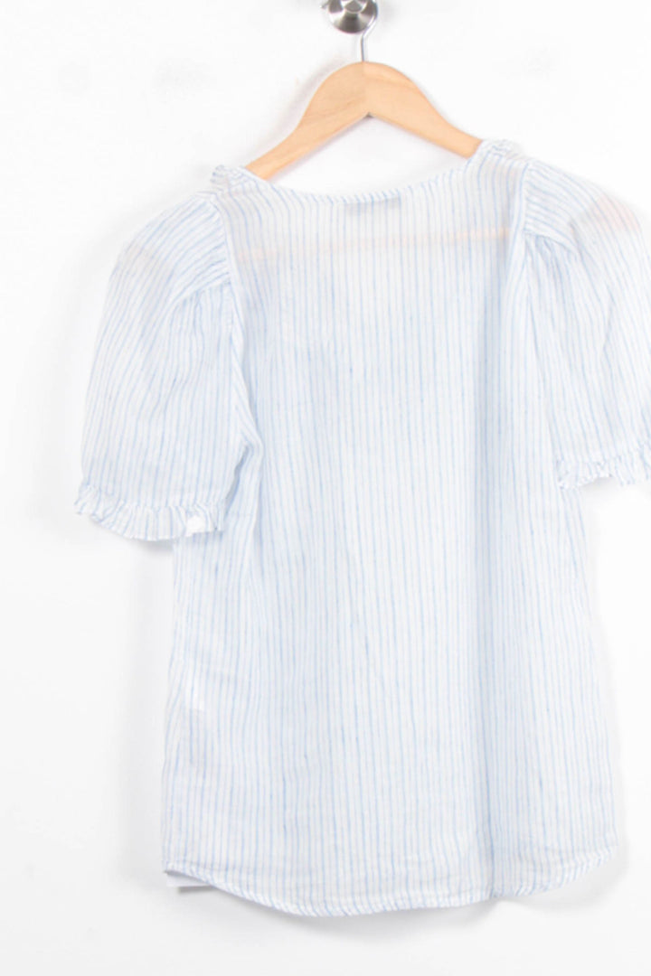 Blouse Blanche et Bleue - Taille S/36 de la marque Sandro | PARAD76830 - Vendu par Paradigme - Image 4
