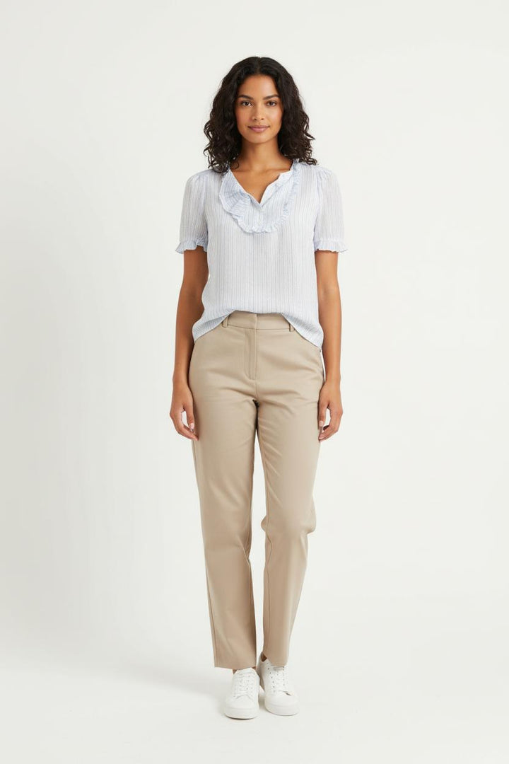 Blouse Blanche et Bleue - Taille S/36 de la marque Sandro | PARAD76830 - Vendu par Paradigme - Image 1