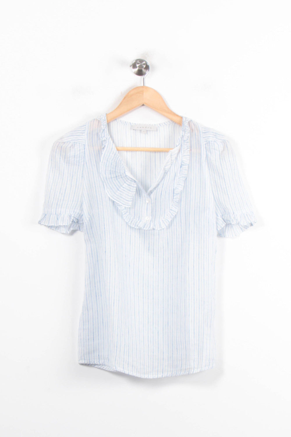 Blouse Blanche et Bleue - Taille S/36 de la marque Sandro | PARAD76830 - Vendu par Paradigme - Image 2