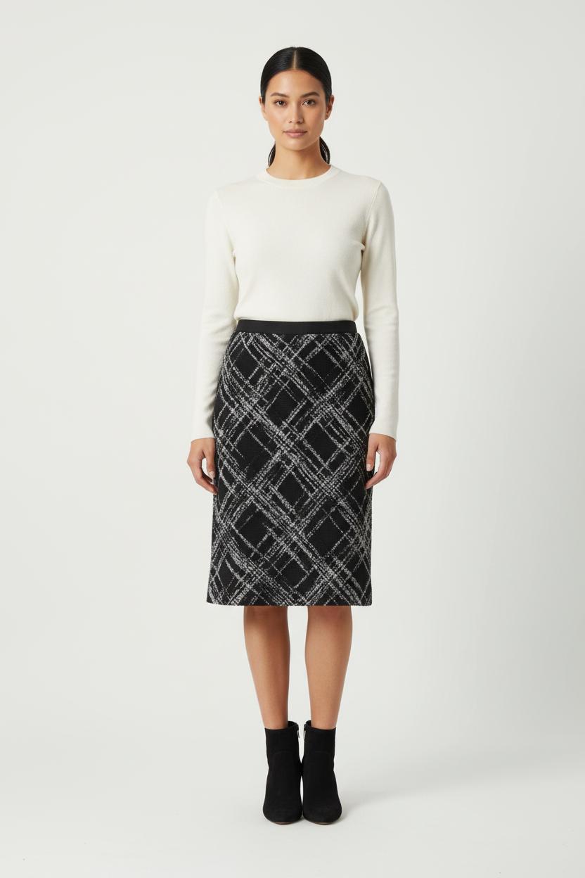 Jupe Droite Noire et Blanche - Taille S/36 de la marque Gerard Darel | PARAD76833 - Vendu par Paradigme - Image 1