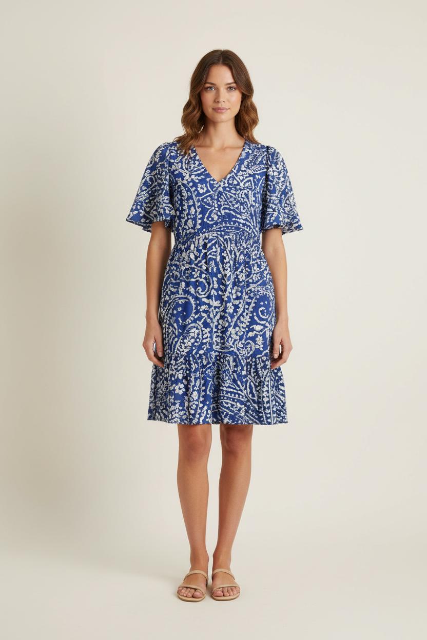 Robe Midi Bleue et Blanche - Taille S/36 de la marque Caroll | PARAD76841 - Vendu par Paradigme - Image 1