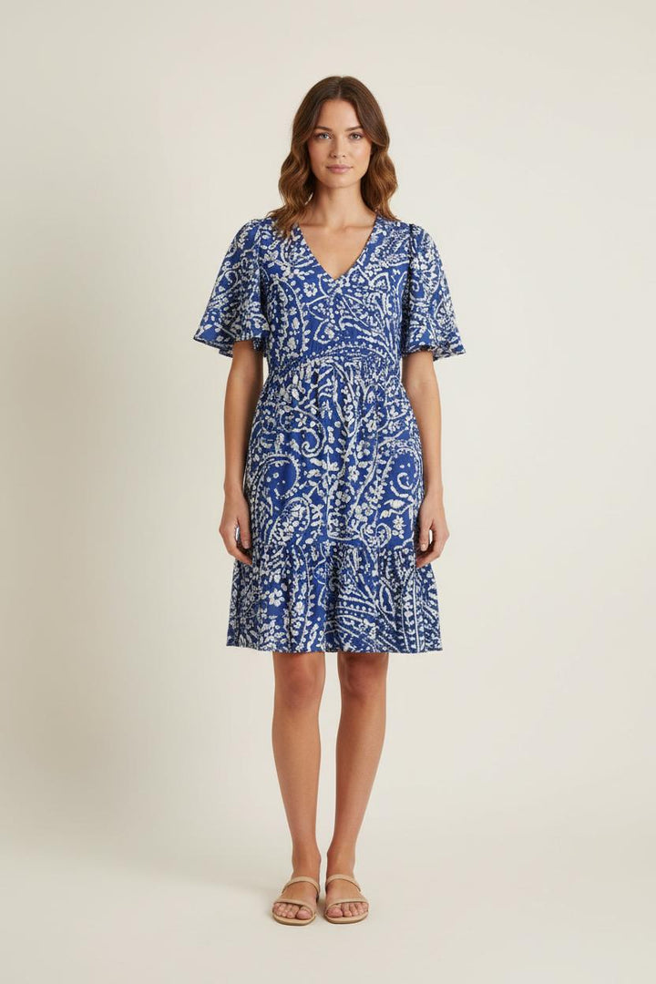 Robe Midi Bleue et Blanche - Taille S/36 de la marque Caroll | PARAD76841 - Vendu par Paradigme - Image 1