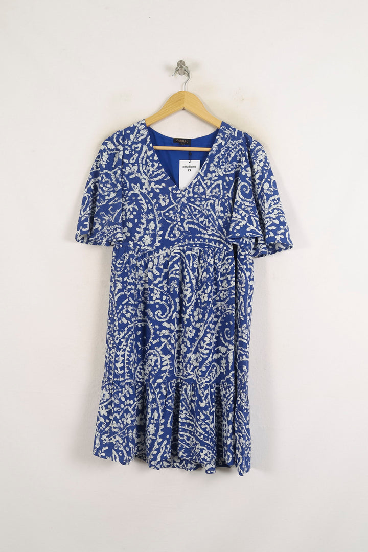 Robe Midi Bleue et Blanche - Taille S/36 de la marque Caroll | PARAD76841 - Vendu par Paradigme - Image 2