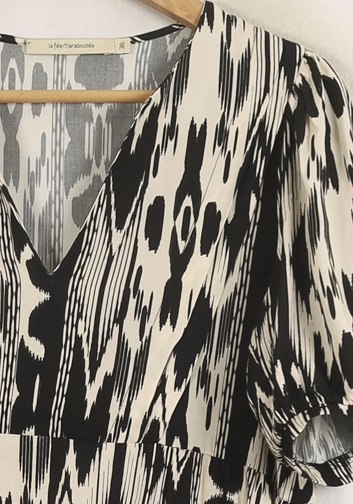 Robe Noire et Blanche - Taille S/36 de la marque La Fée Maraboutée | PARAD76843 - Vendu par Paradigme - Image 3