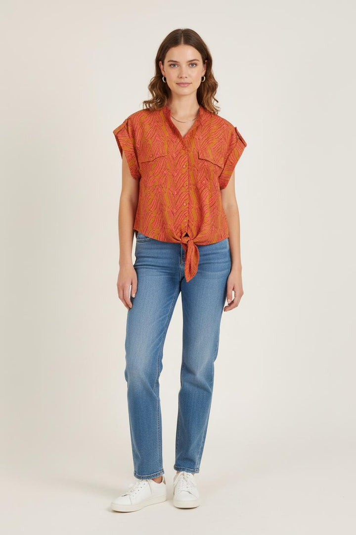 Chemise Orange et Rose - Taille S/36 de la marque FRNCH | PARAD76854 - Vendu par Paradigme - Image 1