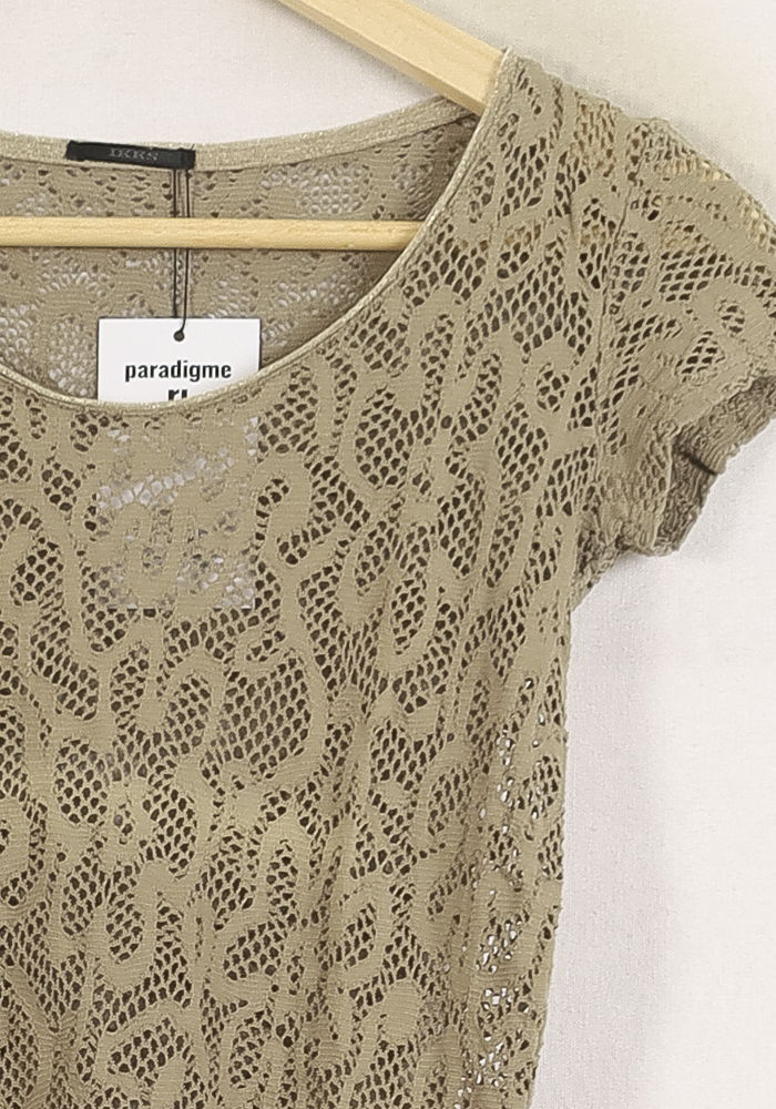 T-shirt Dentelle Doré - Taille XS/34 de la marque IKKS | PARAD76856 - Vendu par Paradigme - Image 3
