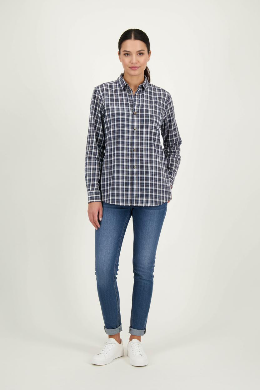 Chemise À Carreaux Bleue et Blanche - Taille S/36 de la marque Galeries Lafayette | PARAD76869 - Vendu par Paradigme - Image 1