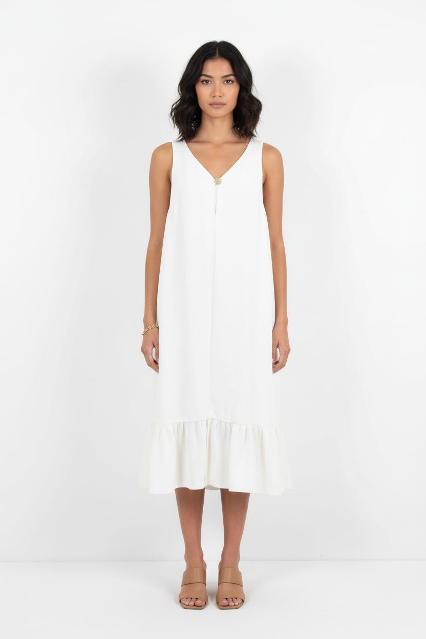 Robe Sans Manches Blanche - Taille XL/42 de la marque Claudie Pierlot | PARAD76893 - Vendu par Paradigme - Image 1