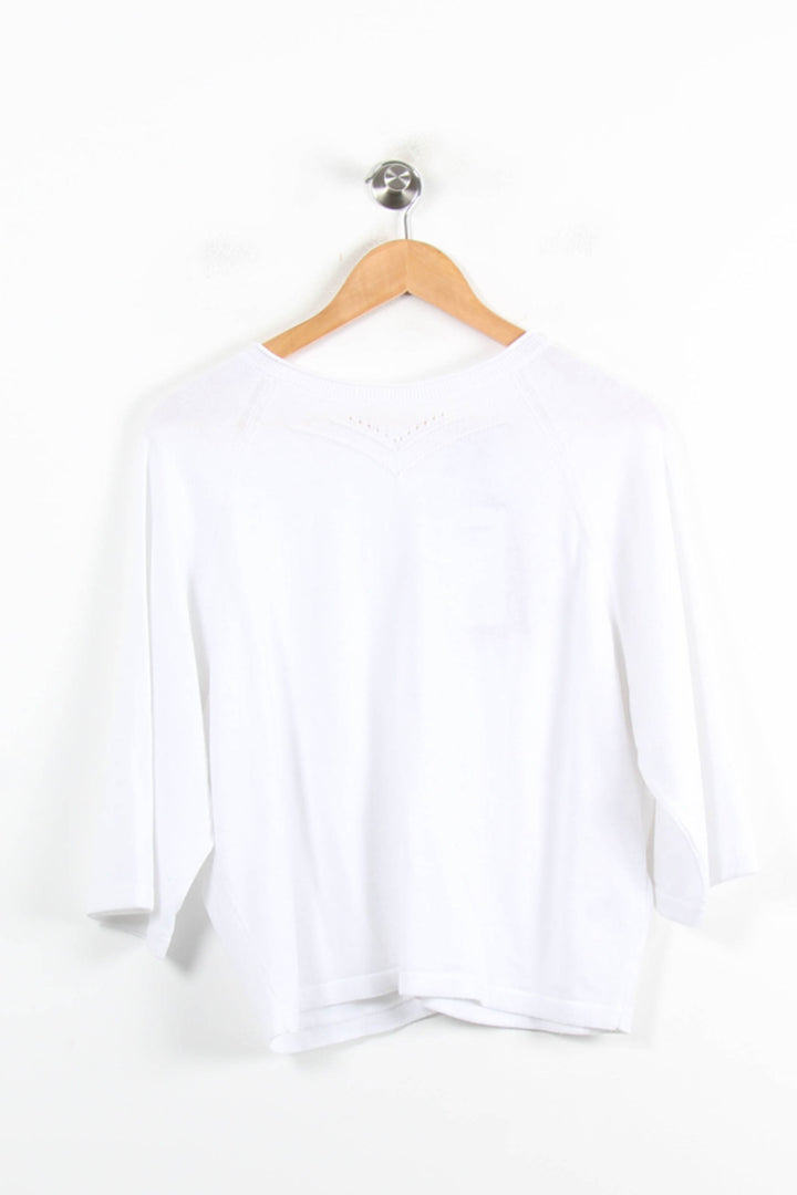 Pull Blanc - Taille S/36 de la marque La Fée Maraboutée | PARAD76898 - Vendu par Paradigme - Image 2