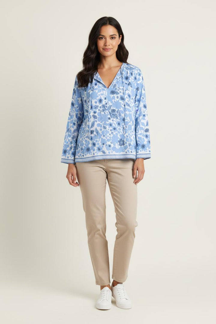 Blouse Fleurie Bleue - Taille XS/34 de la marque Vanessa Bruno | PARAD76908 - Vendu par Paradigme - Image 1