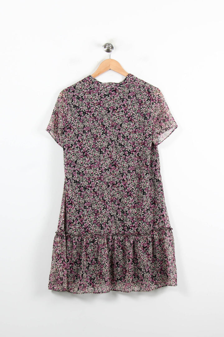Robe Fleurie Noire et Rose - Taille S/36 de la marque IKKS | PARAD76915 - Vendu par Paradigme - Image 4