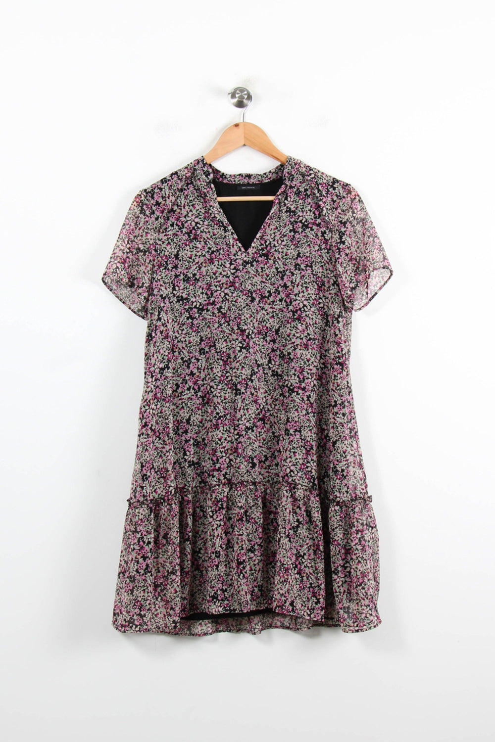 Robe Fleurie Noire et Rose - Taille S/36 de la marque IKKS | PARAD76915 - Vendu par Paradigme - Image 2