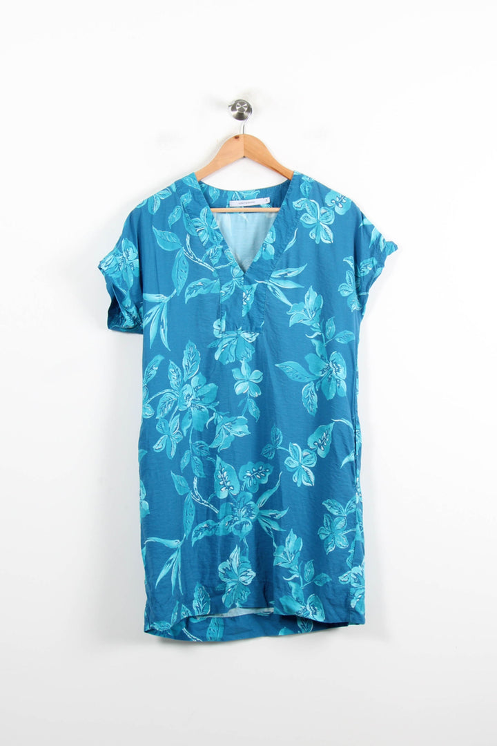 Robe Fleurie Bleue - Taille M/38 de la marque La Fée Maraboutée | PARAD76923 - Vendu par Paradigme - Image 2