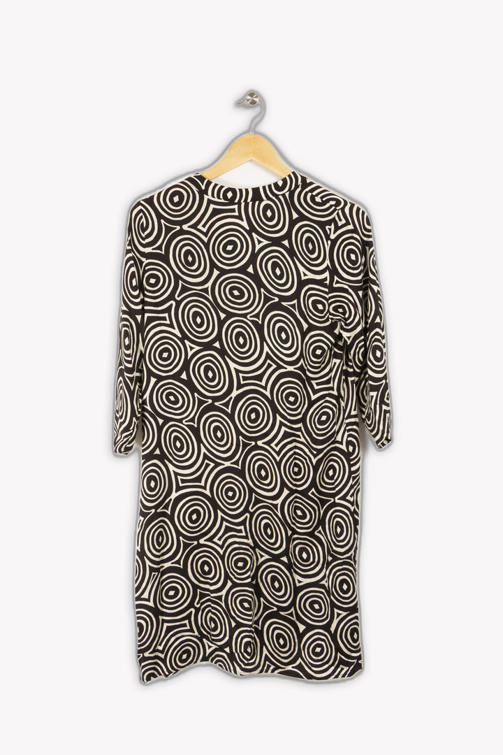 Black patterned dress - S / 36