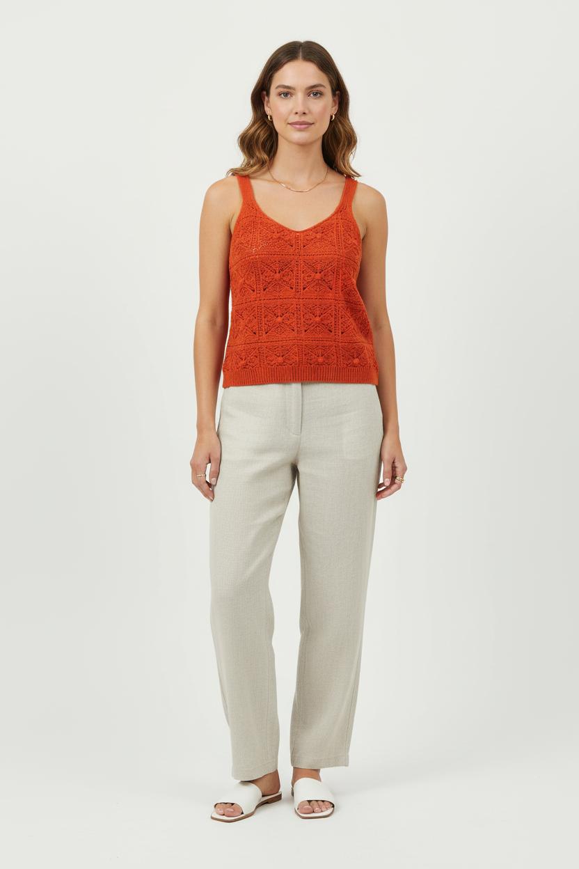 Débardeur Orange - Taille L/40 de la marque La Fée Maraboutée | PARAD76947 - Vendu par Paradigme - Image 1