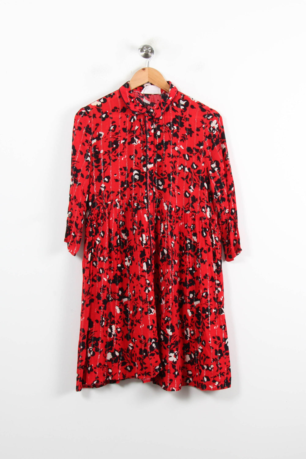 Robe Fluide Rouge et Noire - Taille S/36 de la marque ba&sh | PARAD76954 - Vendu par Paradigme - Image 2
