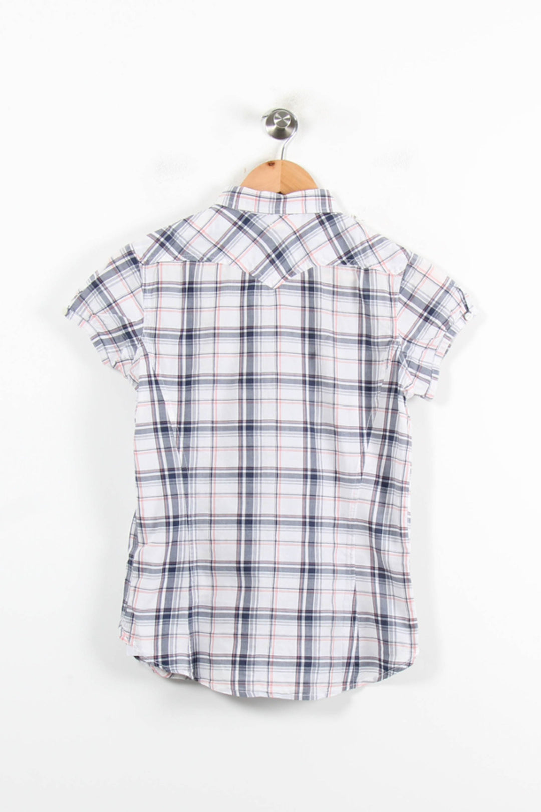 Chemise à Carreaux Blanche et Bleue - Taille S/36 de la marque Levi's | PARAD76985 - Vendu par Paradigme - Image 4