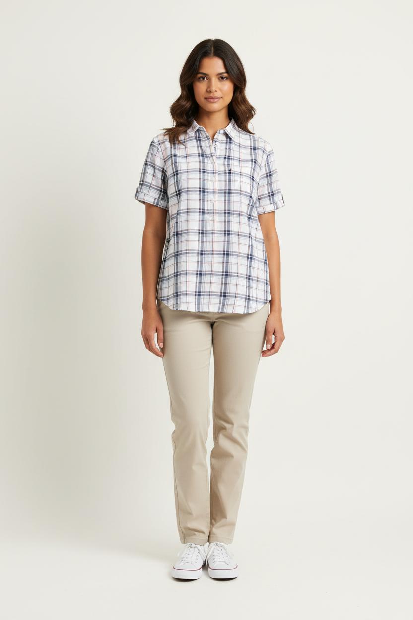 Chemise à Carreaux Blanche et Bleue - Taille S/36 de la marque Levi's | PARAD76985 - Vendu par Paradigme - Image 1