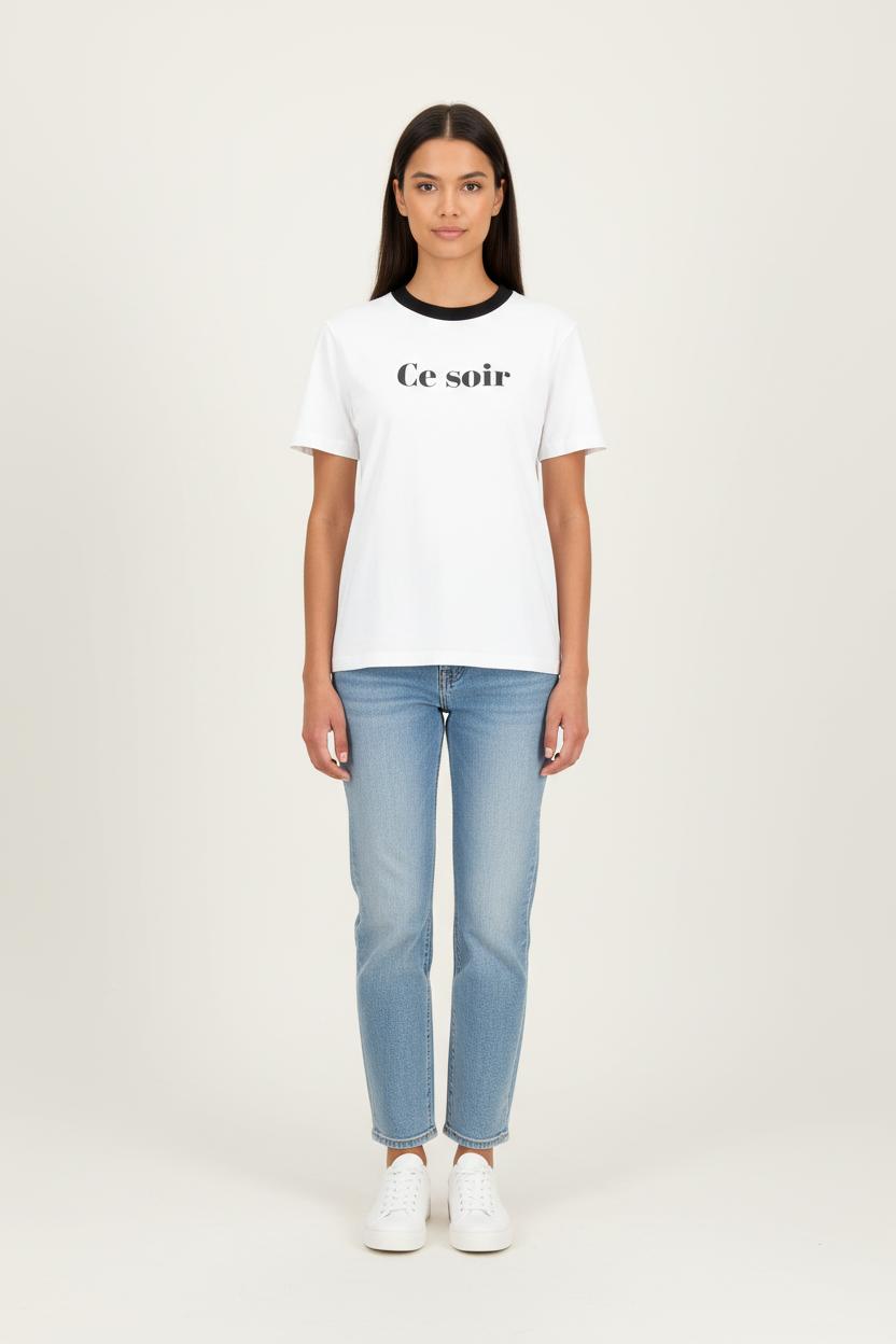 T-shirt Blanc et Noir - Taille S/36 de la marque Petite Mendigote | PARAD77005 - Vendu par Paradigme - Image 1