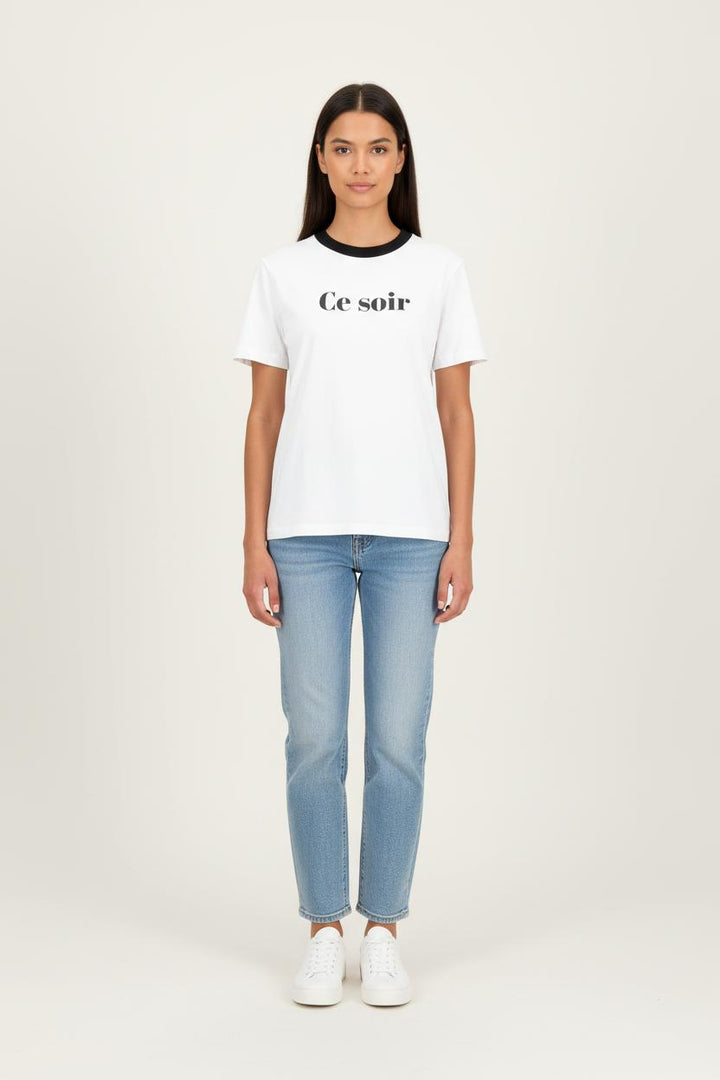 T-shirt Blanc et Noir - Taille S/36 de la marque Petite Mendigote | PARAD77005 - Vendu par Paradigme - Image 1