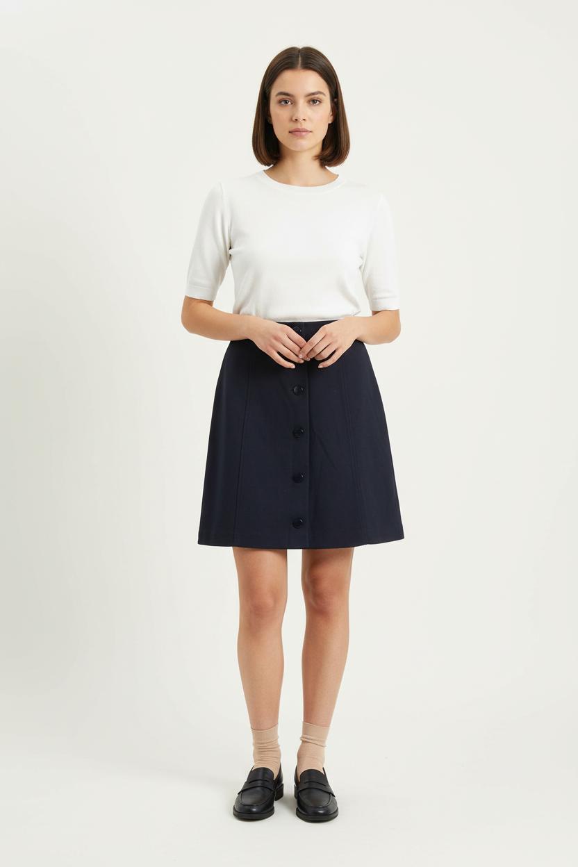 Jupe Boutonnée Bleue - Taille S/36 de la marque Des petits hauts | PARAD77009 - Vendu par Paradigme - Image 1
