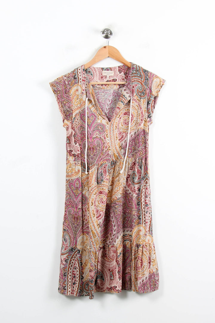 Robe Courte Beige et Rose - Taille S/36 de la marque La Fée Maraboutée | PARAD77027 - Vendu par Paradigme - Image 2