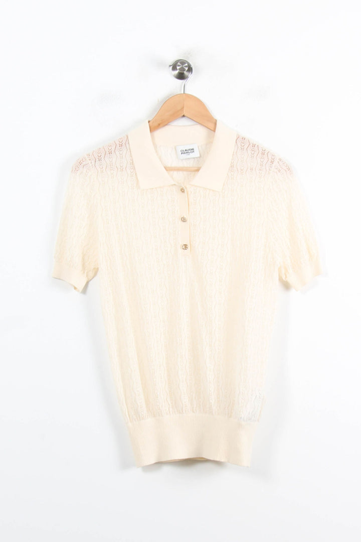 Polo Beige - Taille M/38 de la marque Claudie Pierlot | PARAD77038 - Vendu par Paradigme - Image 2