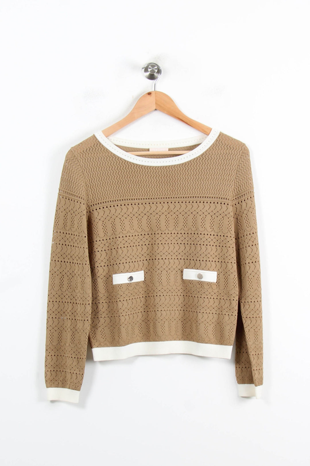 Pull Beige et Blanc - Taille M/38 de la marque Liu Jo | PARAD77042 - Vendu par Paradigme - Image 2
