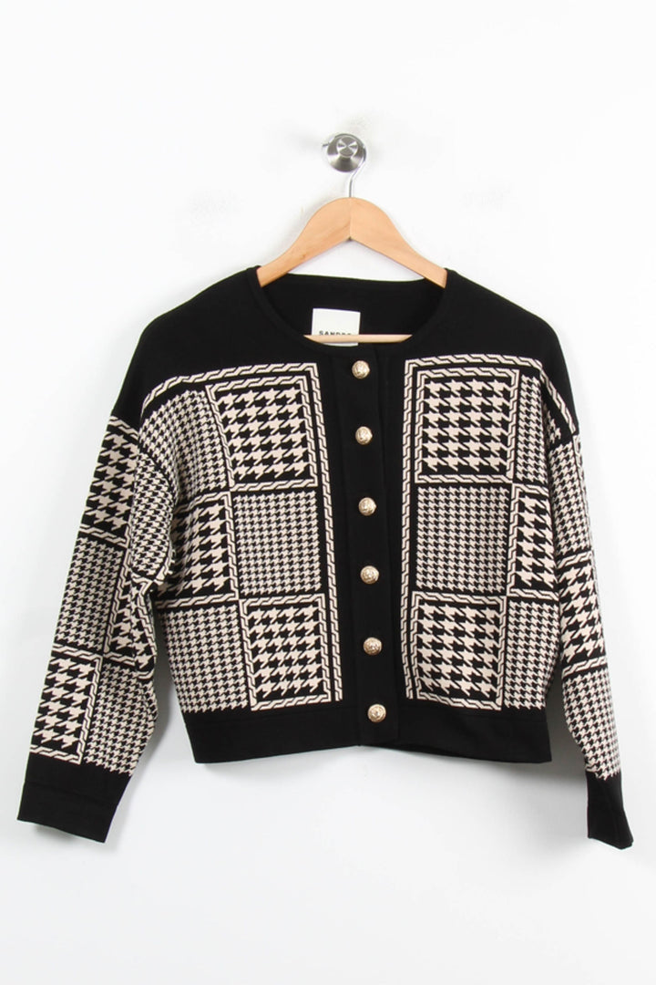 Cardigan Noir et Beige - Taille XS/34 de la marque Sandro | PARAD77044 - Vendu par Paradigme - Image 2