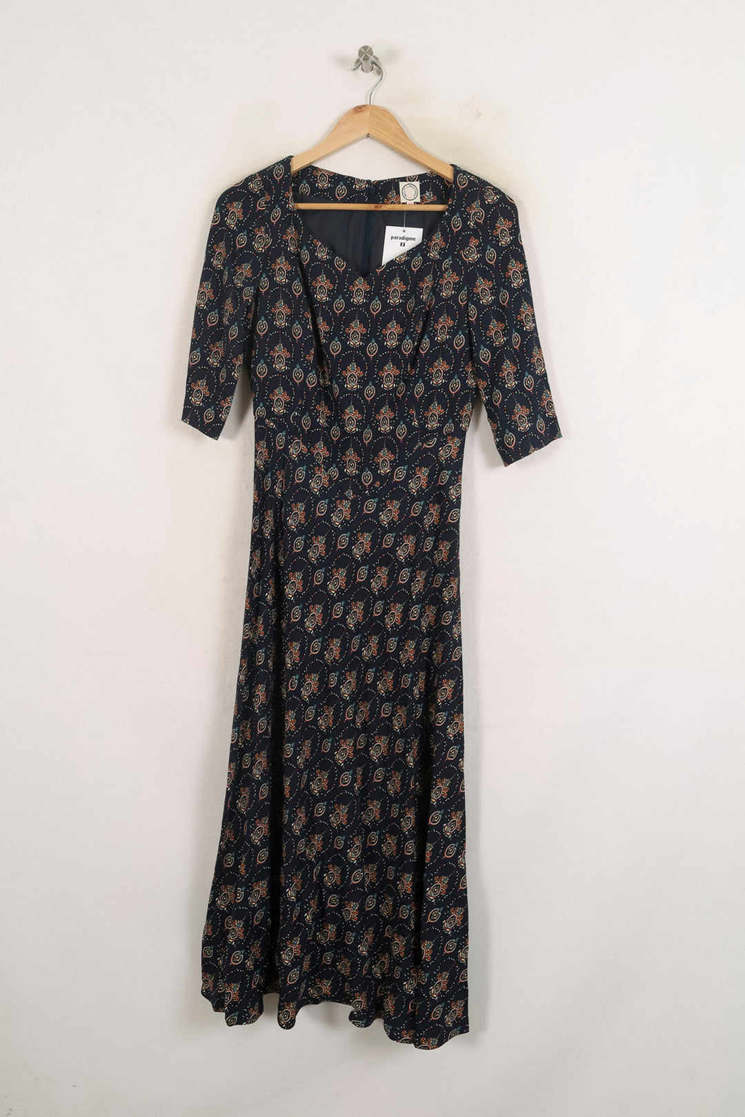 Robe Midi Bleue et Marron - Taille S/36 de la marque Ines de la Fressange Paris | PARAD77050 - Vendu par Paradigme - Image 2