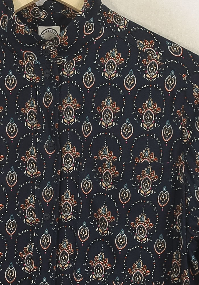 Robe Chemise Bleue et Orange - Taille S/36 de la marque Ines de la Fressange Paris | PARAD77054 - Vendu par Paradigme - Image 3