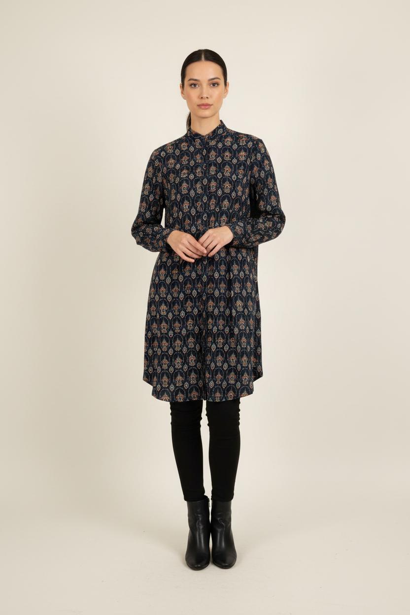 Robe Chemise Bleue et Orange - Taille S/36 de la marque Ines de la Fressange Paris | PARAD77054 - Vendu par Paradigme - Image 1