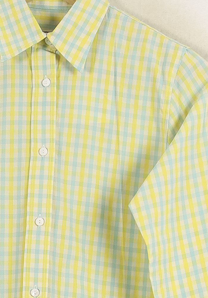 Chemise Carreaux Jaune et Bleu - Taille XS/34 de la marque Ines de la Fressange Paris | PARAD77056 - Vendu par Paradigme - Image 3
