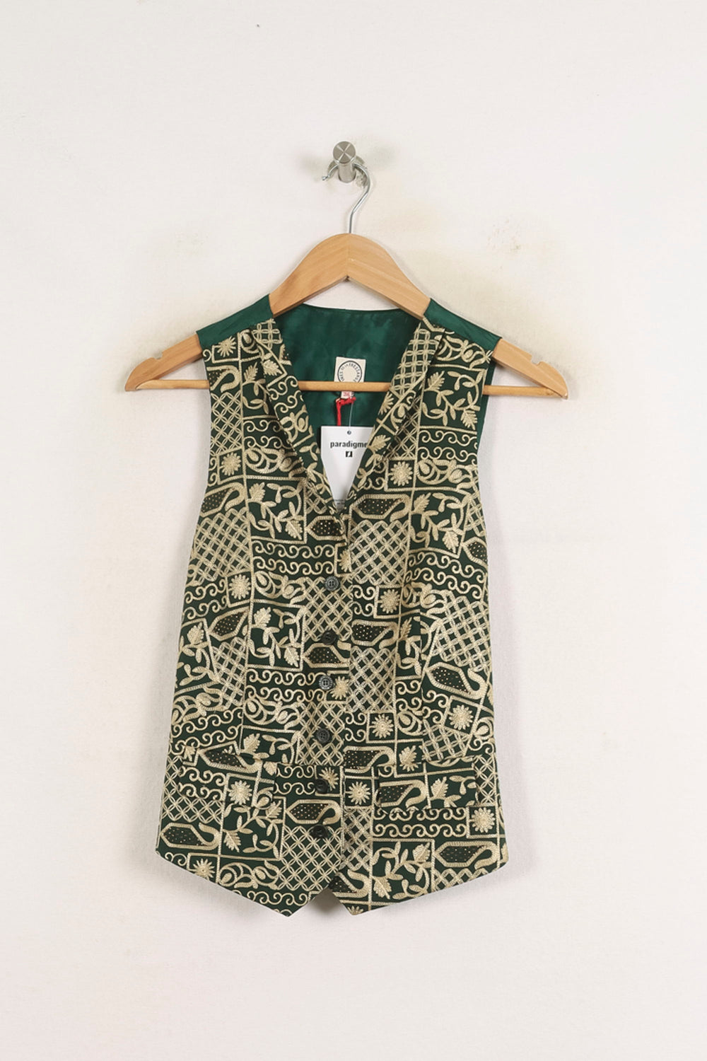 Gilet Vert et Beige - Taille S/36 de la marque Ines de la Fressange Paris | PARAD77060 - Vendu par Paradigme - Image 2