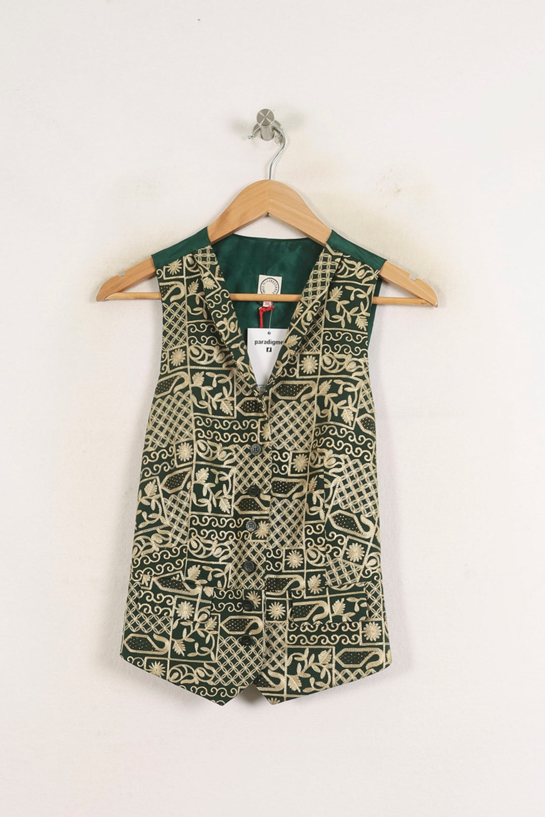 Gilet Vert et Beige - Taille S/36 de la marque Ines de la Fressange Paris | PARAD77060 - Vendu par Paradigme - Image 2