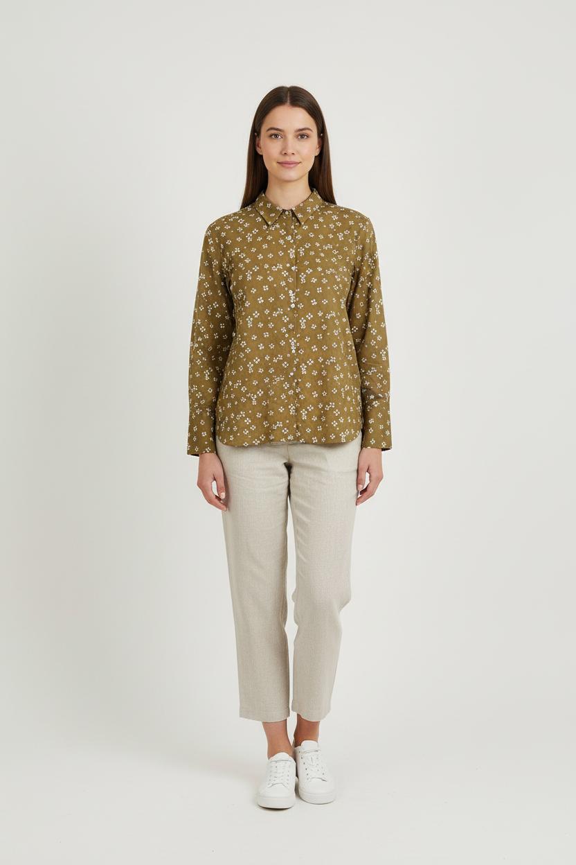 Chemise Marron et Blanche - Taille S/36 de la marque Ines de la Fressange Paris | PARAD77061 - Vendu par Paradigme - Image 1