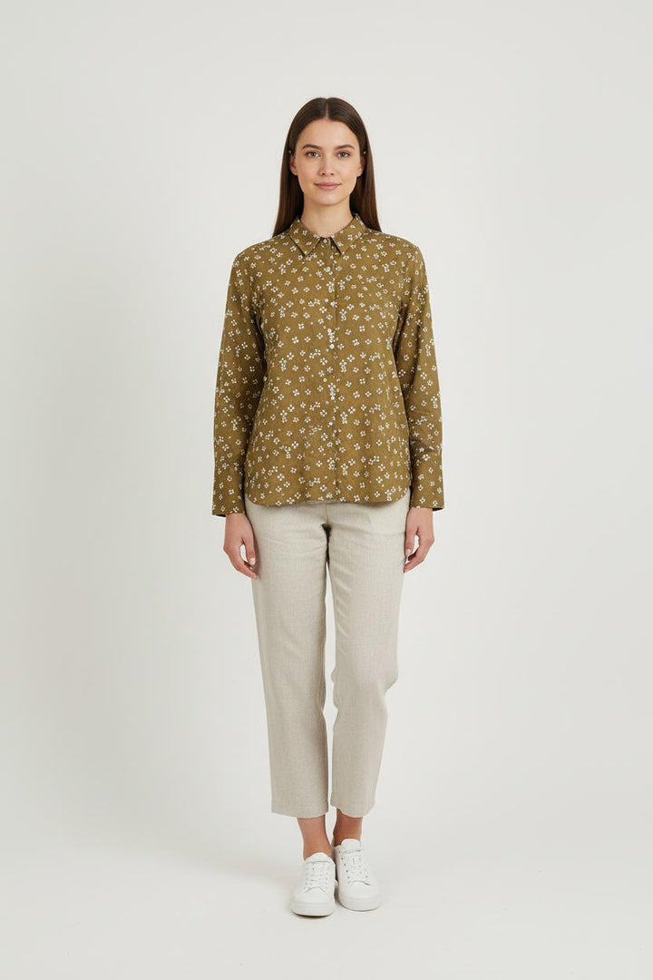 Chemise Marron et Blanche - Taille S/36 de la marque Ines de la Fressange Paris | PARAD77061 - Vendu par Paradigme - Image 1