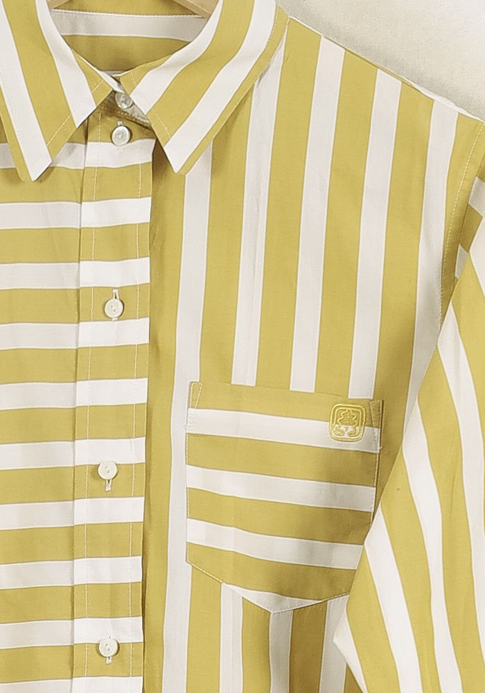 Chemise Rayée Jaune et Blanche - Taille S/36 de la marque Ines de la Fressange Paris | PARAD77063 - Vendu par Paradigme - Image 3