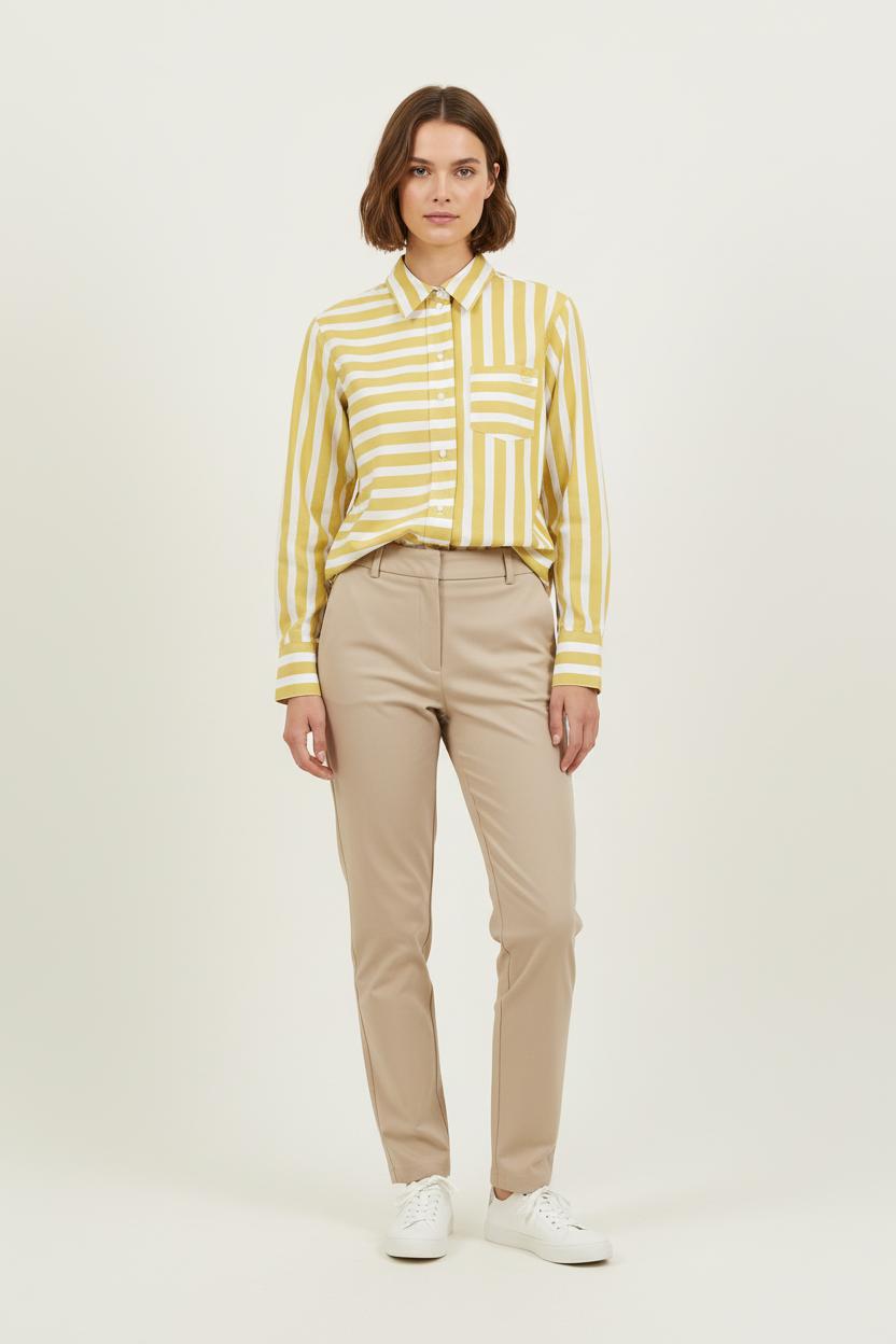 Chemise Rayée Jaune et Blanche - Taille S/36 de la marque Ines de la Fressange Paris | PARAD77063 - Vendu par Paradigme - Image 1