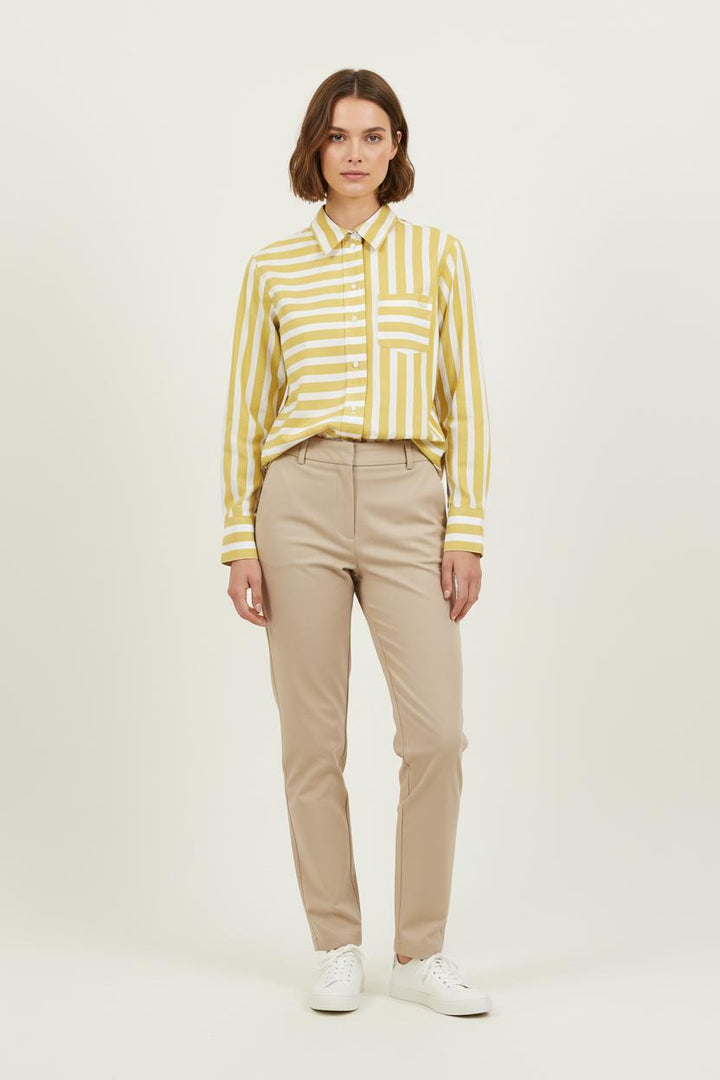 Chemise Rayée Jaune et Blanche - Taille S/36 de la marque Ines de la Fressange Paris | PARAD77063 - Vendu par Paradigme - Image 1