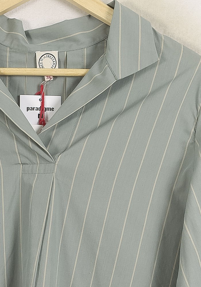 Chemise Grise à Rayures Blanches - Taille S/36 de la marque Ines de la Fressange Paris | PARAD77064 - Vendu par Paradigme - Image 3