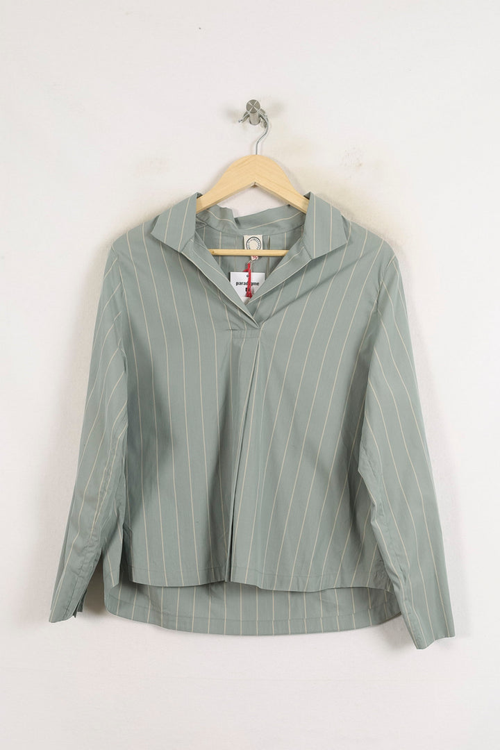 Chemise Grise à Rayures Blanches - Taille S/36 de la marque Ines de la Fressange Paris | PARAD77064 - Vendu par Paradigme - Image 2