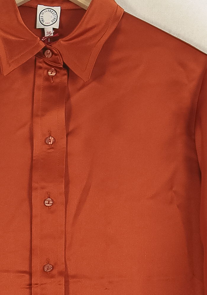 Chemise Satinée Bordeaux - Taille S/36 de la marque Ines de la Fressange Paris | PARAD77071 - Vendu par Paradigme - Image 3